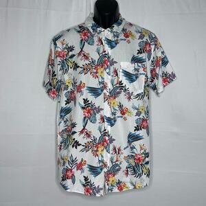 Batman Classic TV Series Tropical Floral Button-Up Shirt Men’s Large